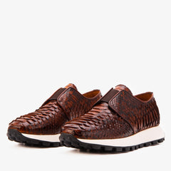 The Obsidian Tan Python Leather Sneaker All New
