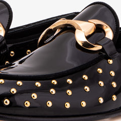 The Jupiter Shoe Black Spike Leather Bit Dress Loafer Limited Edition Shoe Fine Craftsmanship