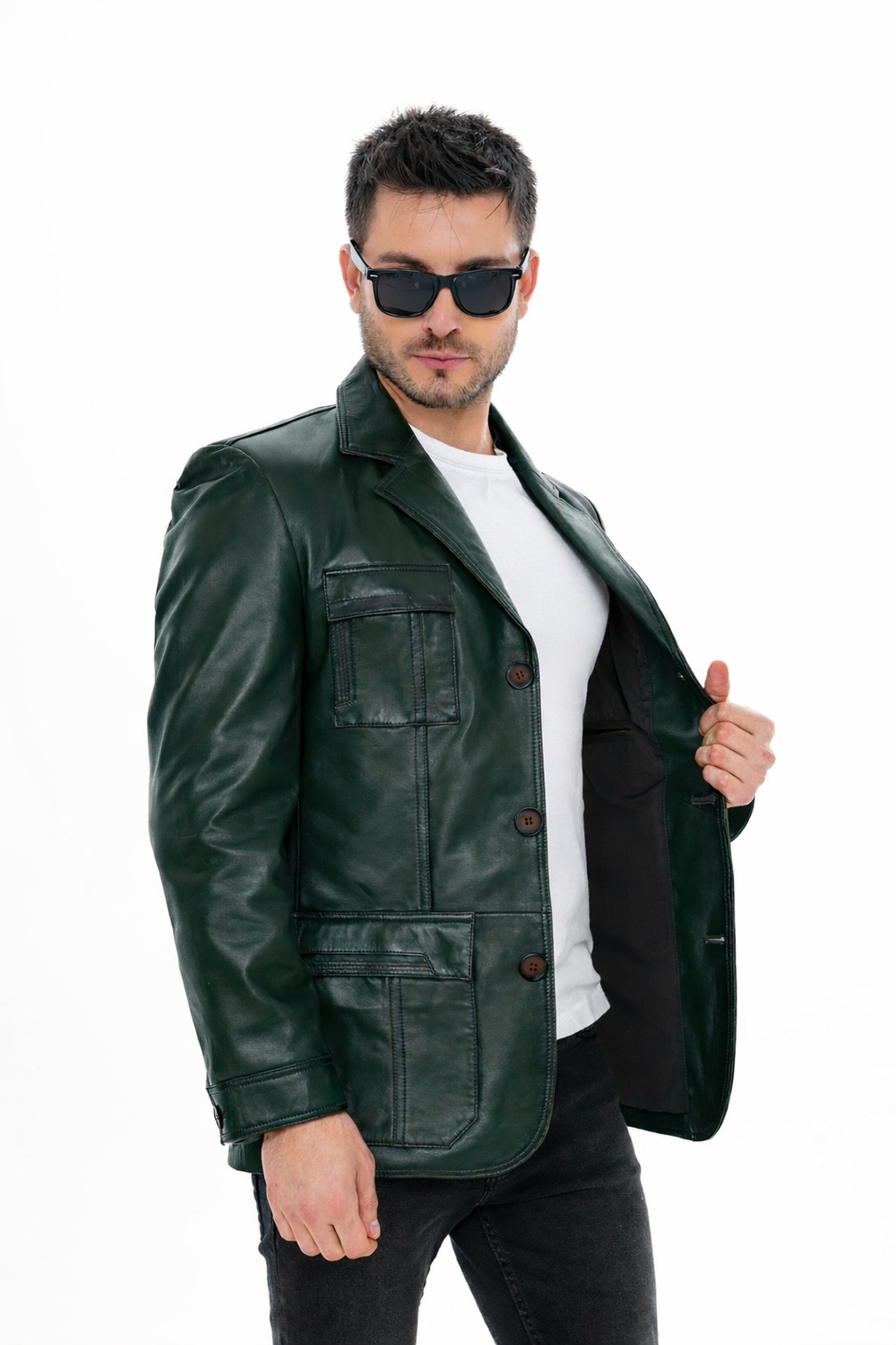 The Ravenna Green Leather Jacket All New