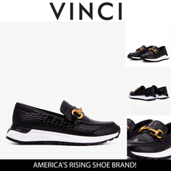 The Milan Black Croc-Embossed Leather Sneaker All New