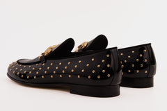The Jupiter Shoe Black Spike Leather Bit Dress Loafer Limited Edition Shoe Exclusive Style