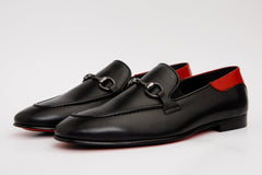 The Maratea Black Leather shoe Bit Loafer Shoe Universal Fit