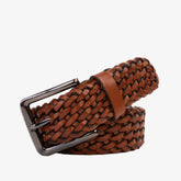 The Mclean Woven Brown Leather Belt On Sale