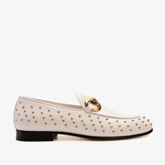 The Jupiter Shoe White Spike Leather Bit Dress Loafer Limited Edition Shoe All New