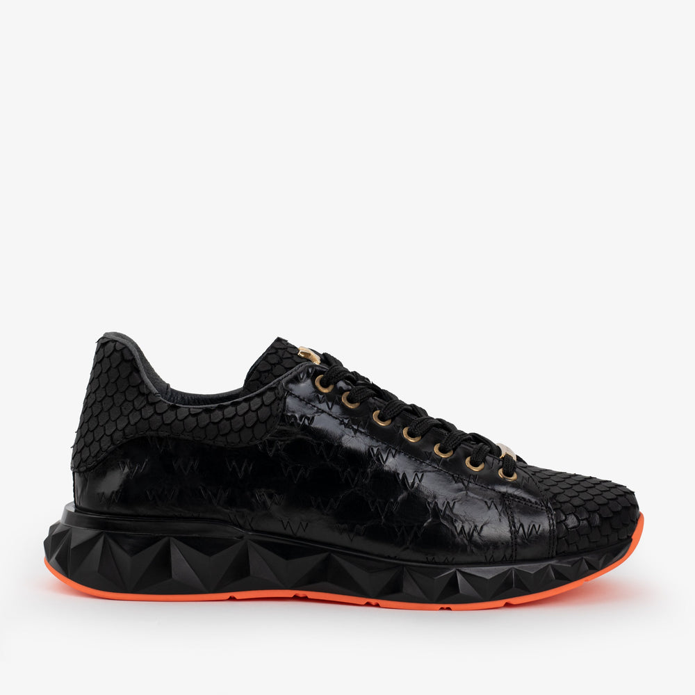 The Caesars Black Leather Sneaker For Sale