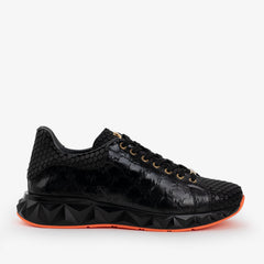 The Caesars Black Leather Sneaker For Sale