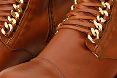 The Tuna Tan Leather Mid Calf Boot Exclusive Style