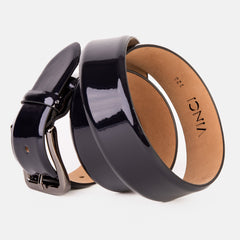 The Dodoma Navy Patent Leather Belt All New