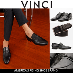 The Johannesburg Black Leather Dress Loafer Shoe Universal Fit
