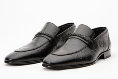 The Johannesburg Black Leather Dress Loafer Shoe Universal Fit
