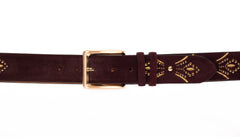 The Lazio Burgundy Suede Leather Belt All New