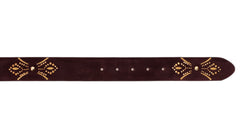 The Lazio Burgundy Suede Leather Belt All New
