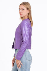 The Havnen Lilac Leather Jacket Fine Craftsmanship