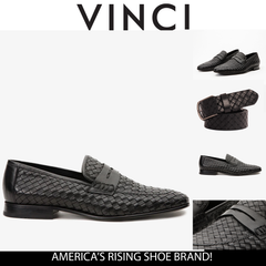 The Grand Woven Leather Black Shoe Penny Loafer Fine Craftsmanship