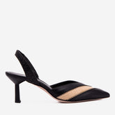 The Riviera Black Raffia Slingback Sandal On Sale