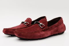 The Bari Burgundy Suede Leather Bit Drive Loafer Shoe For Sale