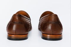 The Mclean Shoe Tan Woven Tassel Loafer Shoe On Sale