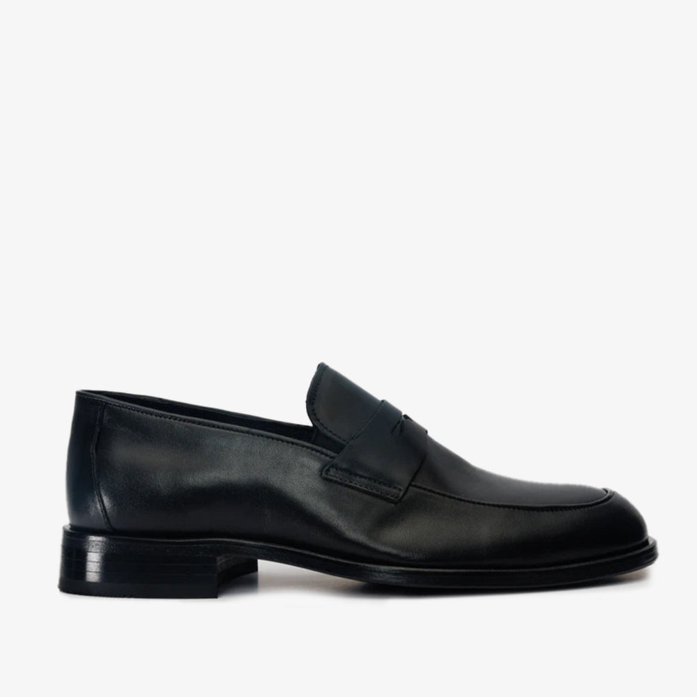The Marinka Black Leather Shoe Penny Loafer Shoe All New