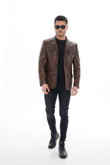 The Ravenna Brown Leather Jacket Fine Craftsmanship