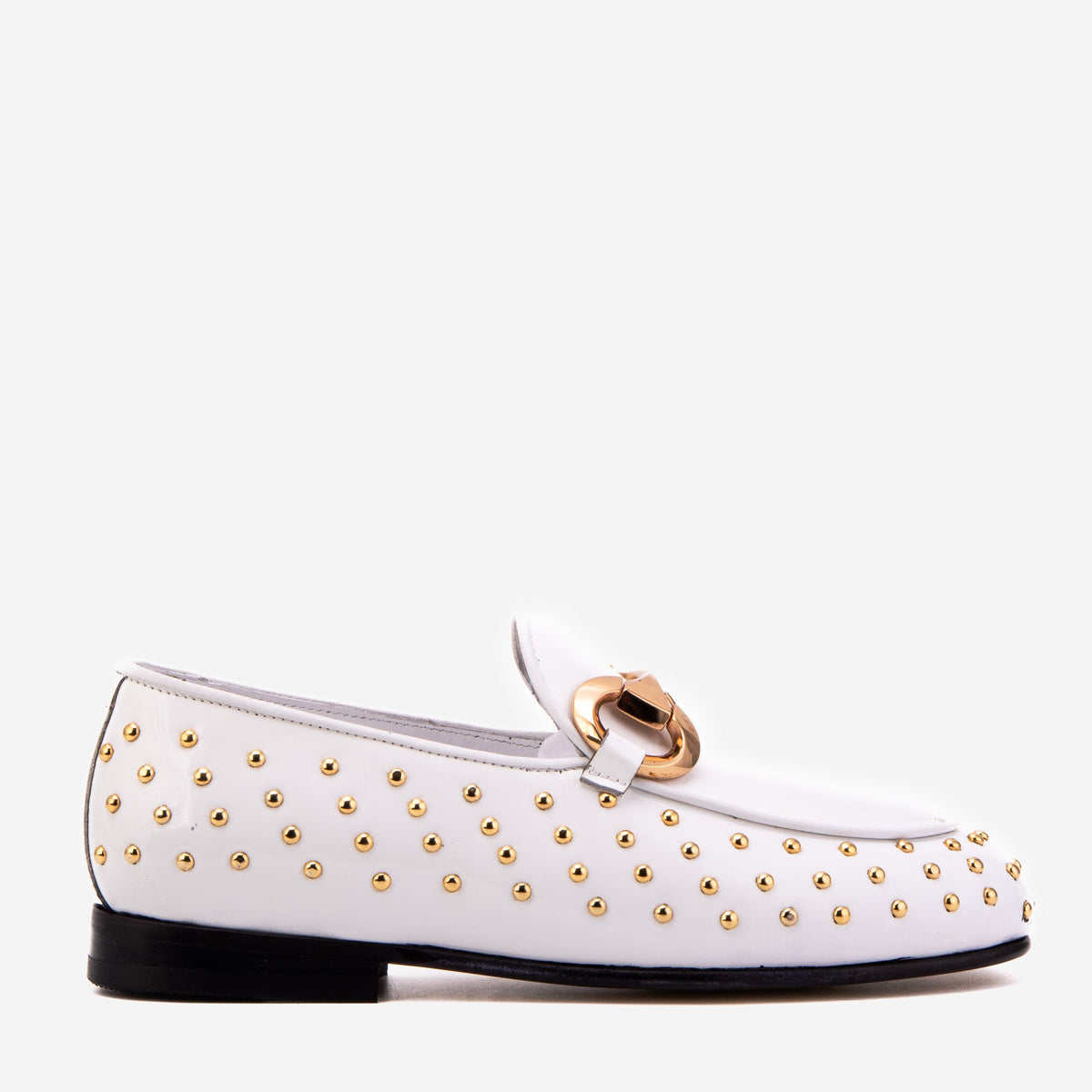 The Jupiter  Shoe White Spike Leather  Bit Dress Loafer Limited Edition  Shoe Exclusive Style