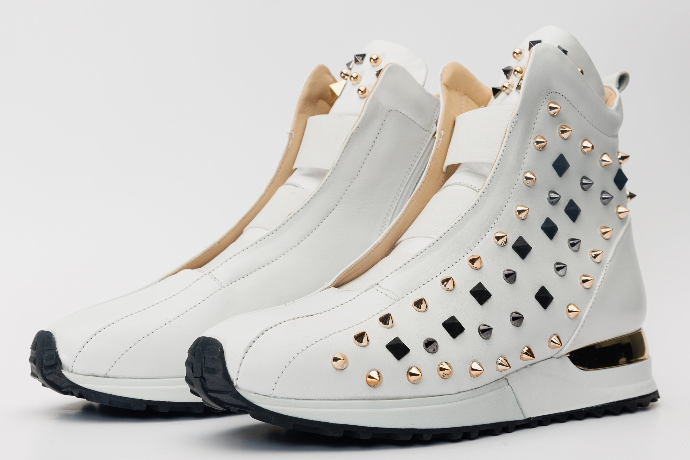 The Infanta High-Top White Spike Leather Sneaker Limited Edition Universal Fit