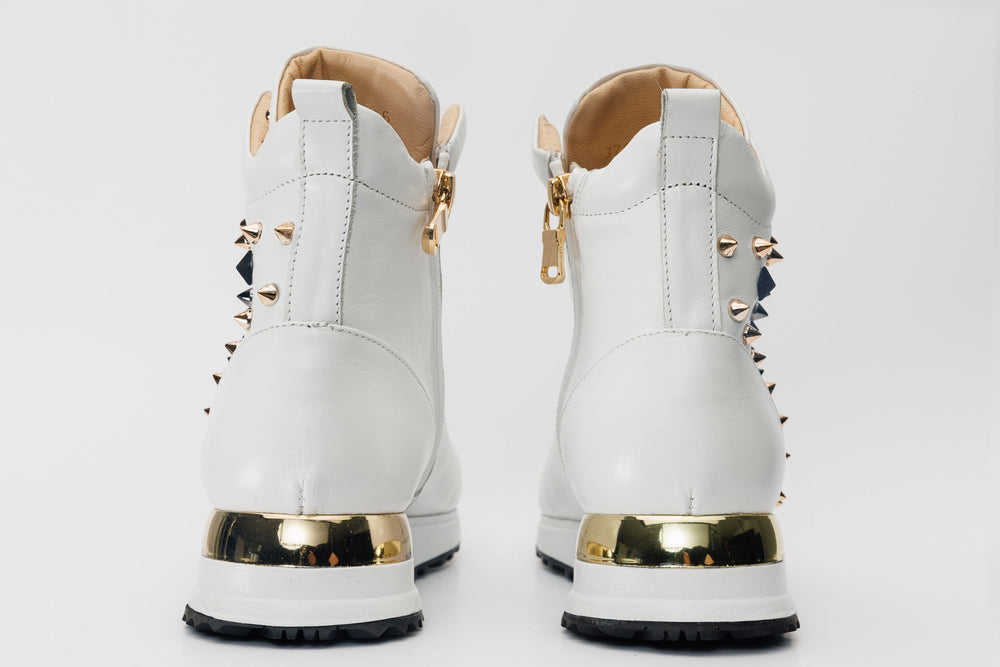 The Infanta High-Top White Spike Leather Sneaker Limited Edition Universal Fit