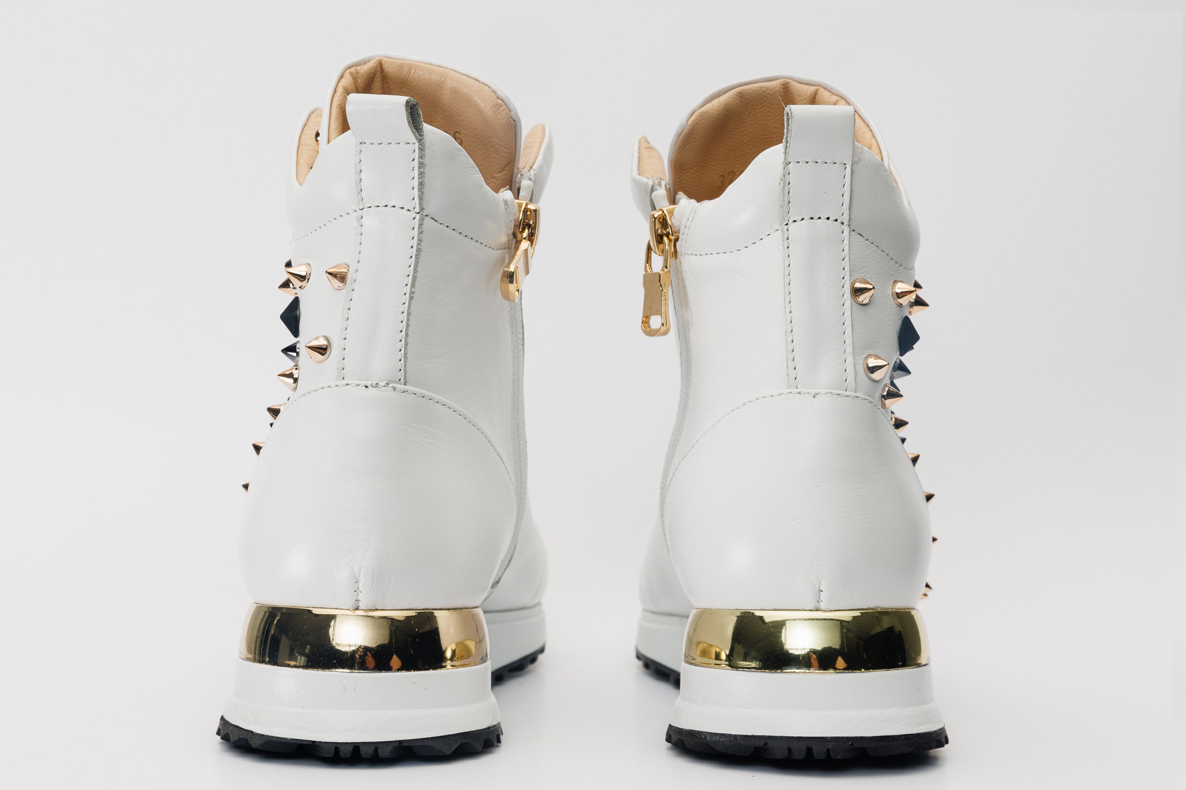 The Infanta High-Top White Spike Leather Sneaker Limited Edition Fine Craftsmanship