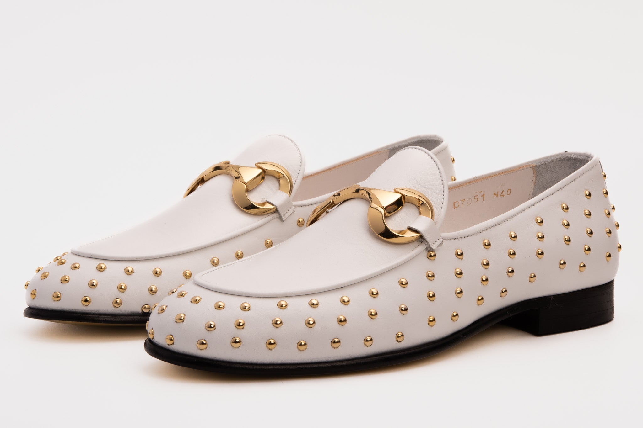 The Jupiter  Shoe White Spike Leather  Bit Dress Loafer Limited Edition Shoe All New