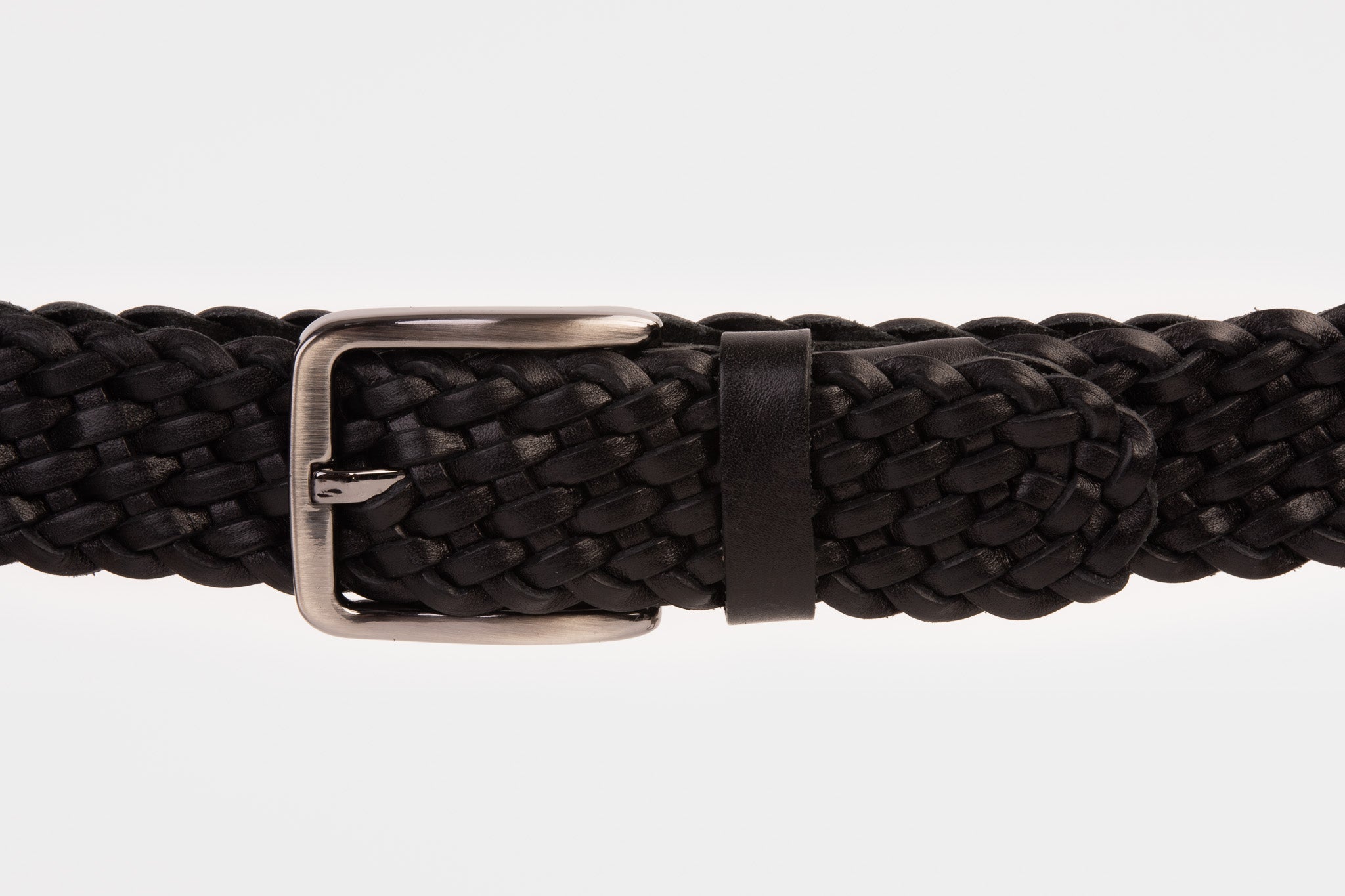 The Mclean Woven Black Leather Belt Exclusive Style