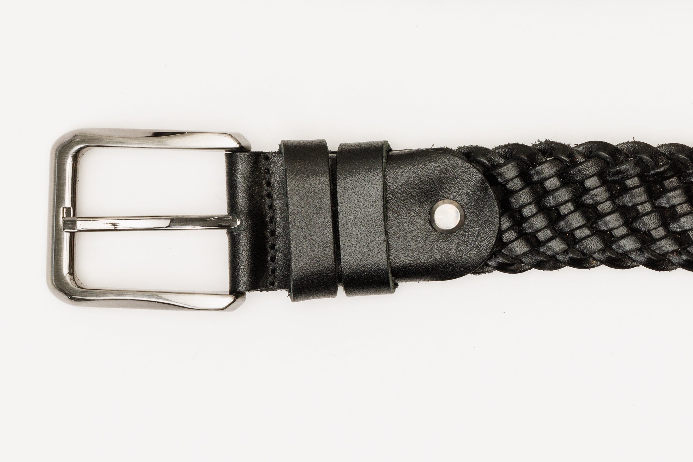 The Mclean Woven Black Leather Belt Exclusive Style