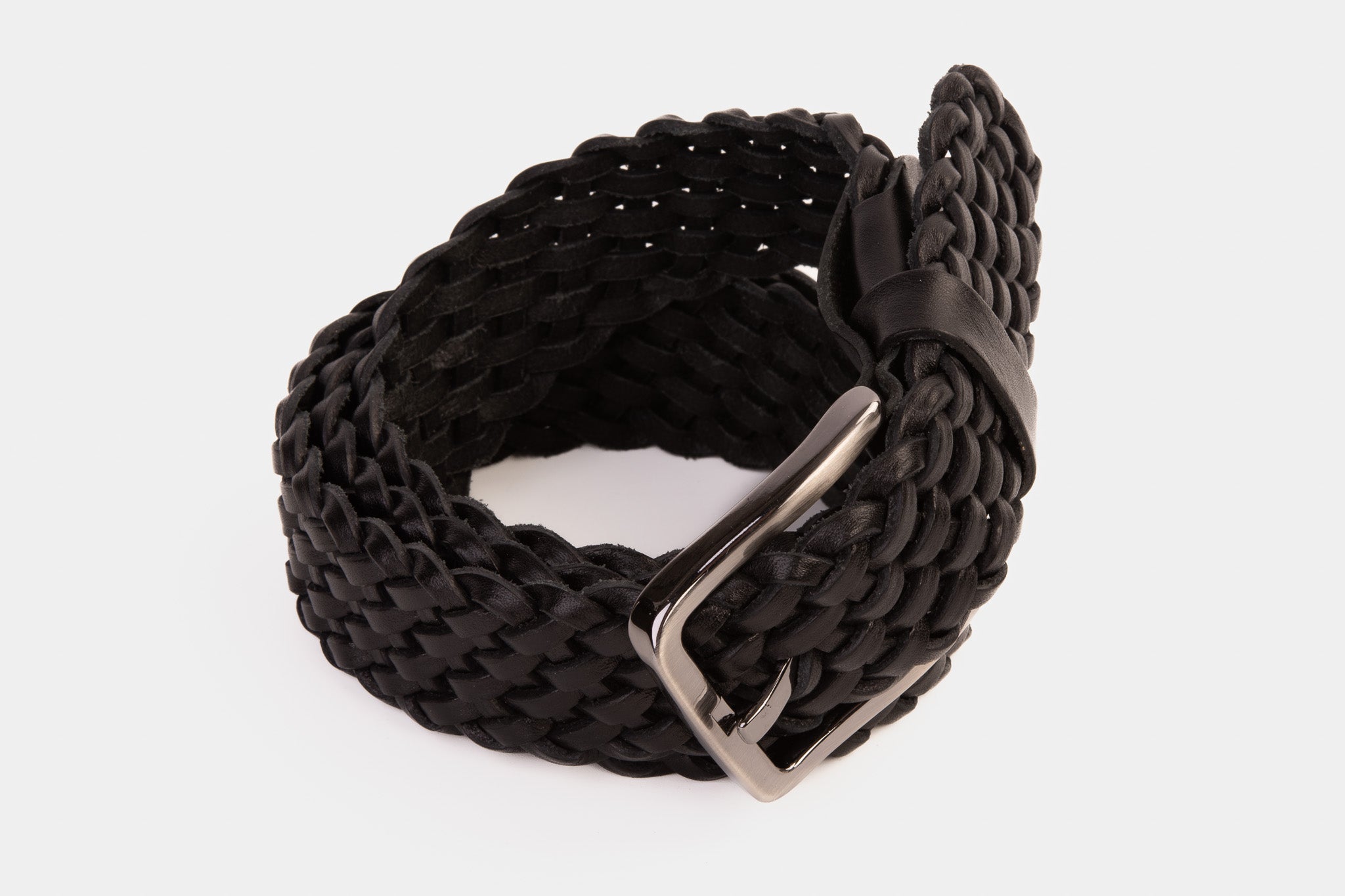 The Mclean Woven Black Leather Belt Exclusive Style