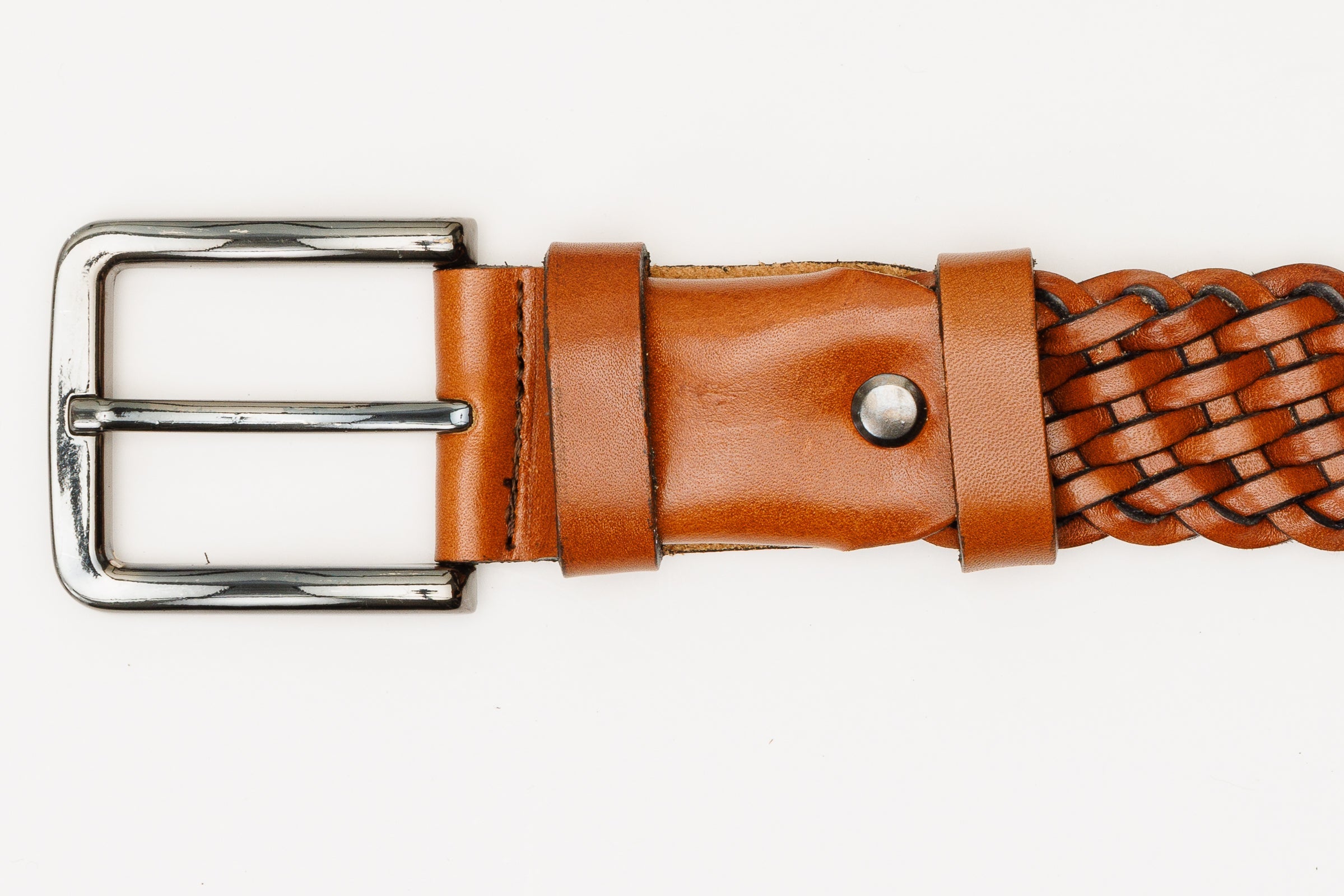 The Grand Woven Tan Color Leather Belt Exclusive Style