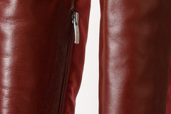 The  Harmony Belle Burgundy Leather Knee High Boot For Sale