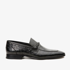 The Johannesburg Black Leather Dress Loafer  Shoe Universal Fit