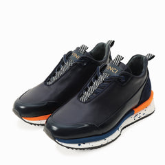 The Milford Navy Blue  Leather Sneaker Exclusive Style