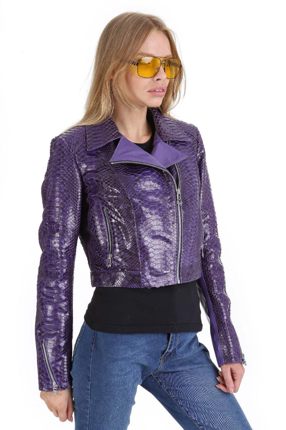 The Rubert Purple  Pyht Leather Jacket Universal Fit