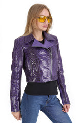The Rubert Purple  Pyht Leather Jacket Universal Fit