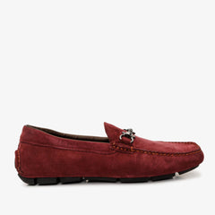The Bari Burgundy Suede Leather Bit Drive Loafer  Shoe For Sale